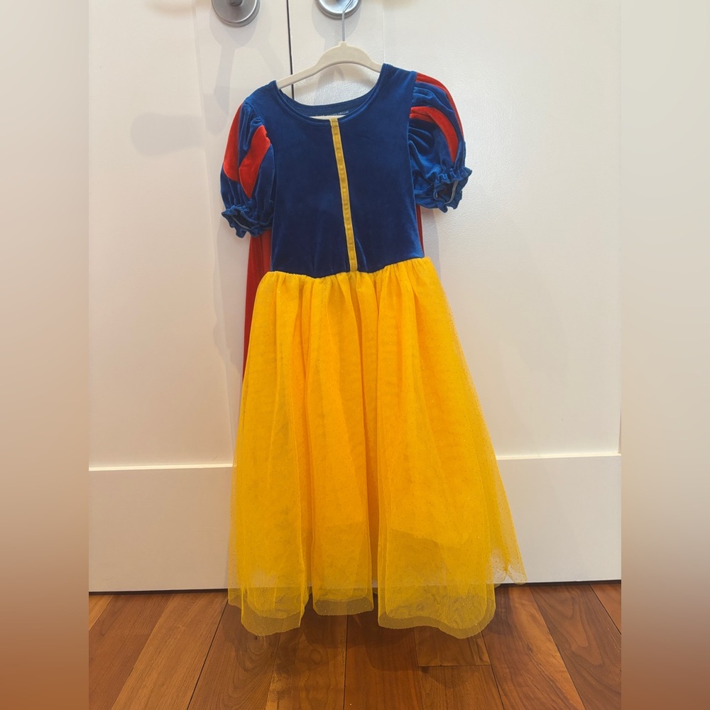SNOW WHITE Girls Blue, Yellow & Red Princess Costume Dress